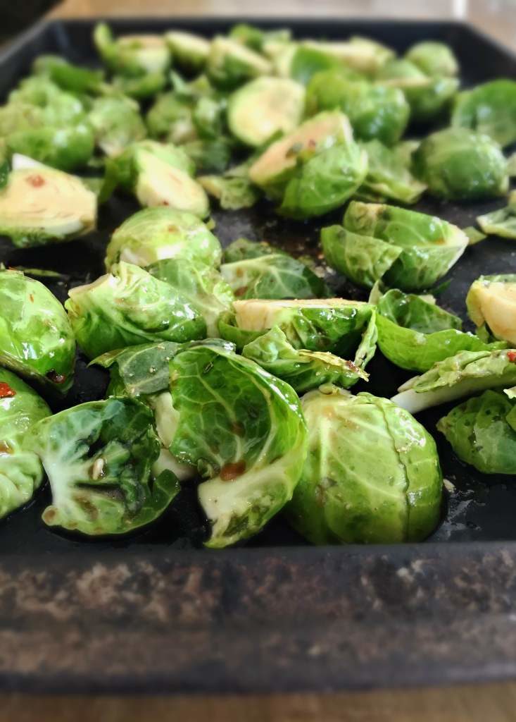 sweet and spicy Brussels sprouts