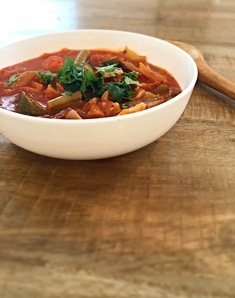 hearty italian vegetable soup in bowl