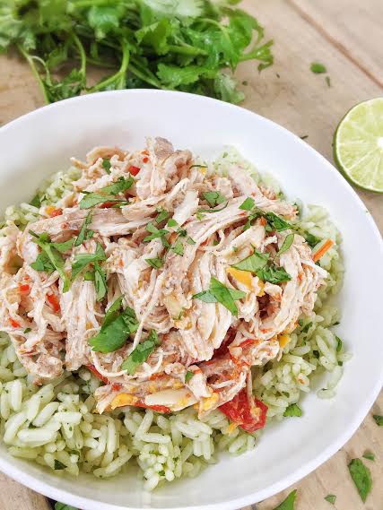 Slow Cooker Thai Chicken on cilantro lime rice