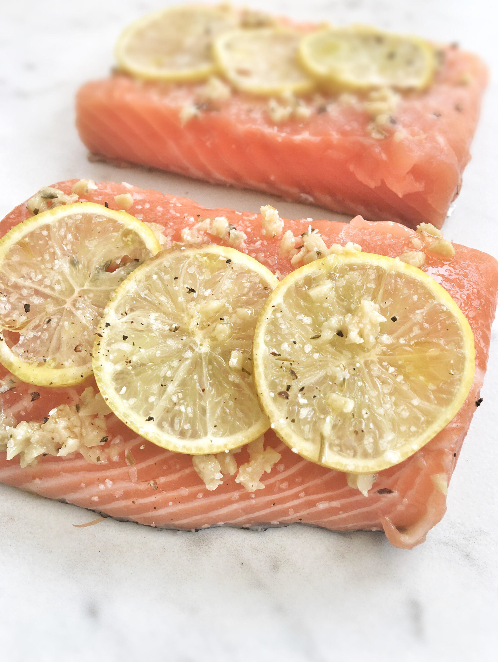 garlic-lemon salmon