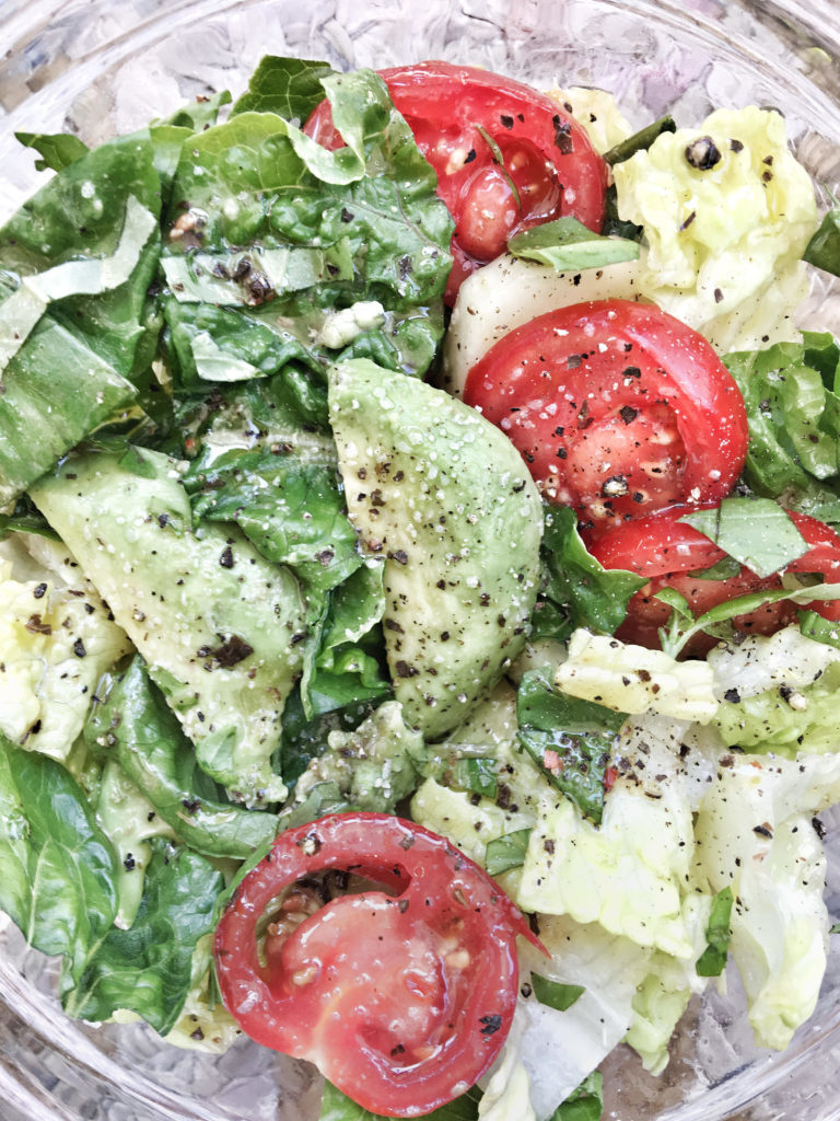 salad with avocado and tomato