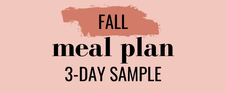 fall meal plan 3-day sample